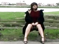 english d like to fuck persuaded to flash outdoors